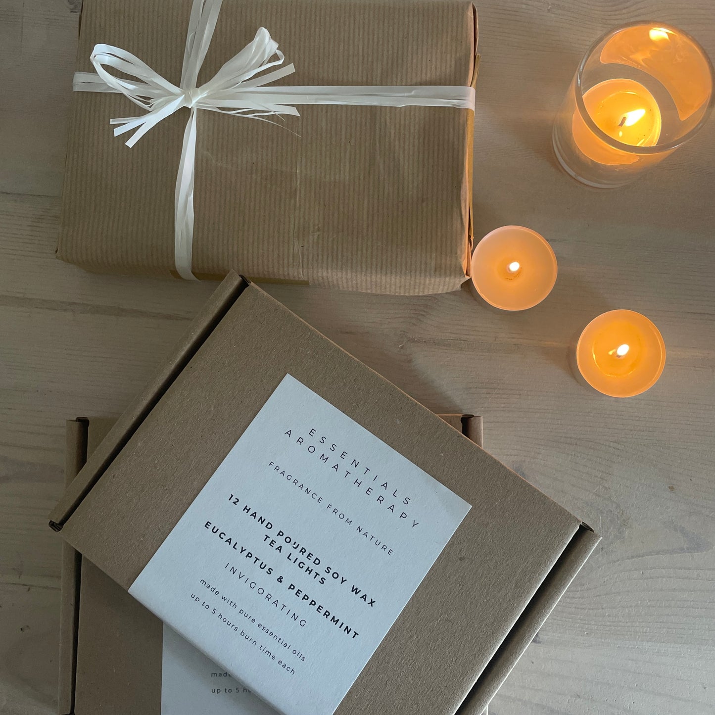Essential Oil Tea Lights Gift Box of 12