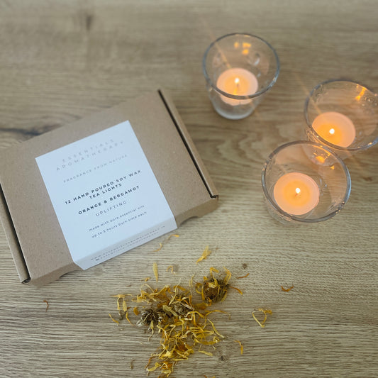 12 Orange & Bergamot Scented Soy Wax Tea Lights