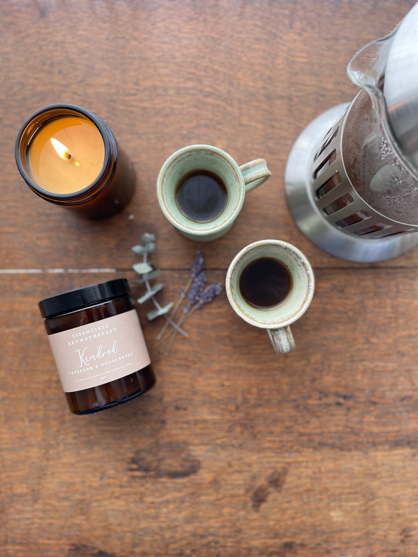 Natural Essential Oil Candle Lavender & Eucalyptus