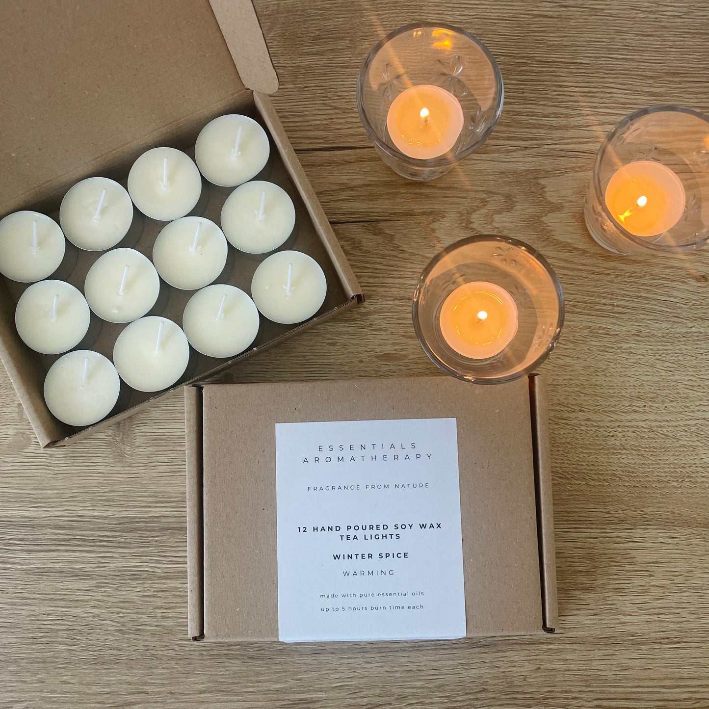 12 Winter Spice Scented Soy Wax Tea Lights