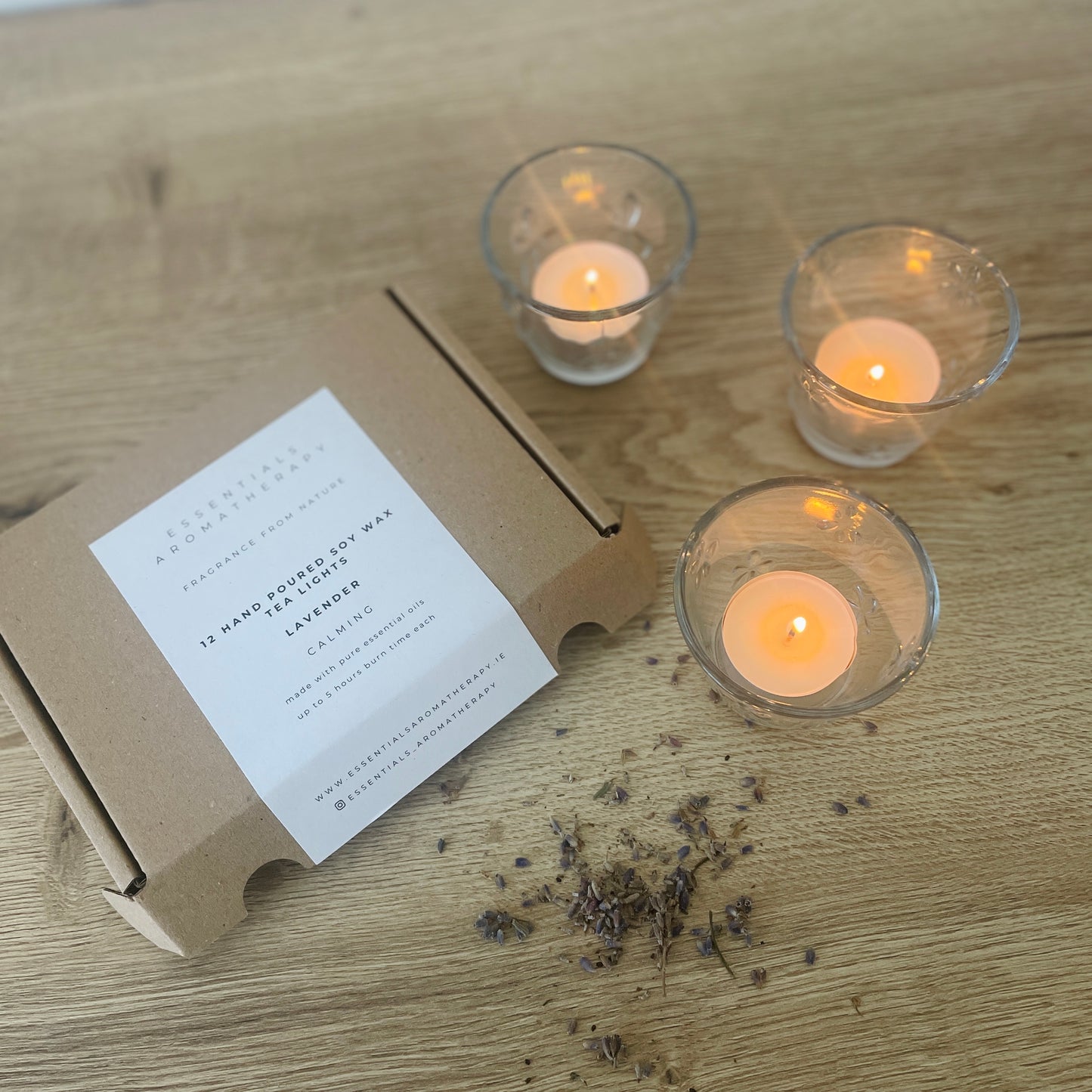 12 Lavender Scented Soy Wax Tea Lights