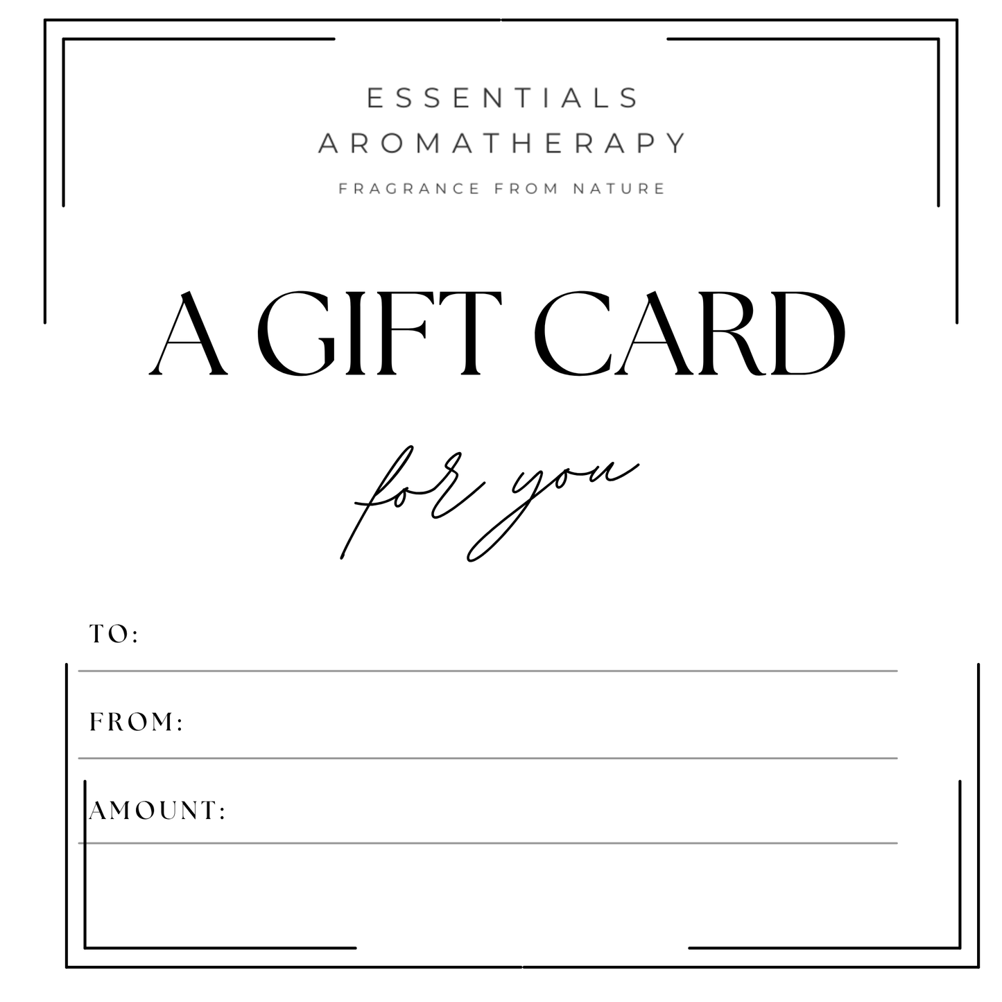 Essentials Aromatherapy Gift Card