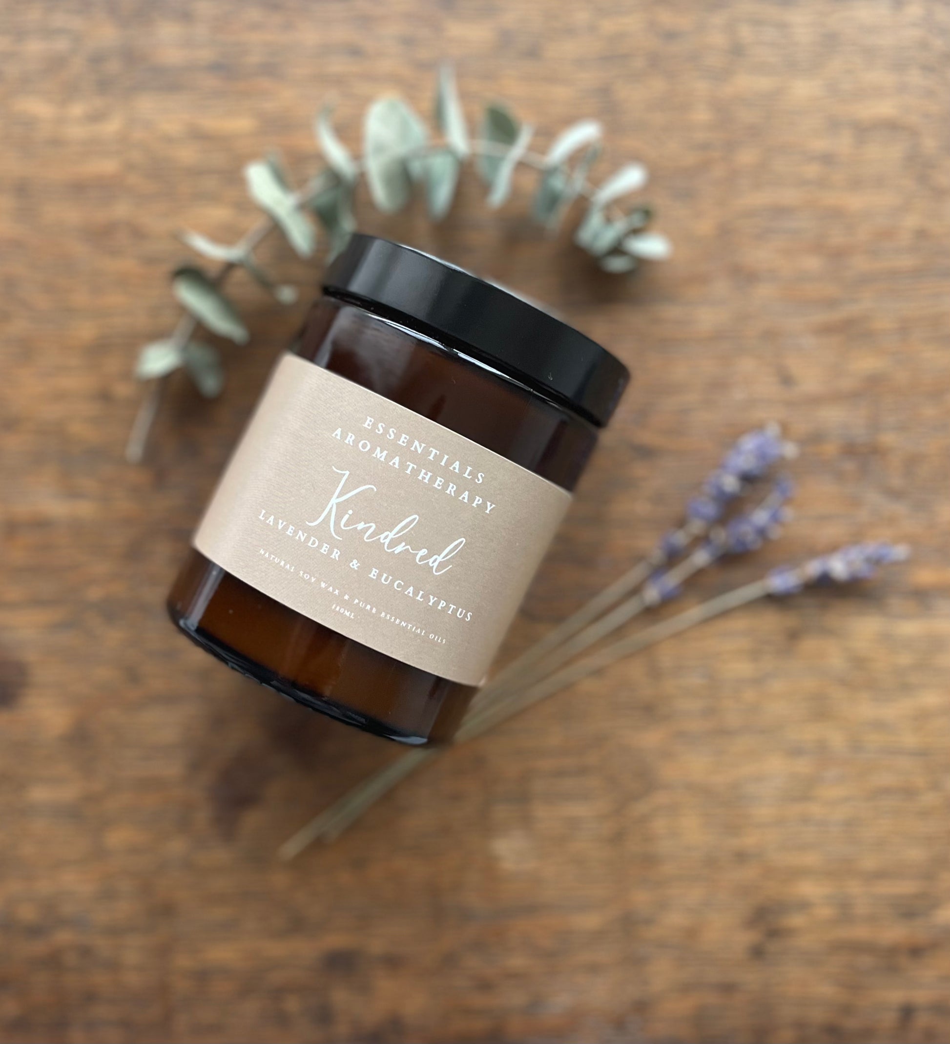Natural Essential Oil Candle Lavender & Eucalyptus